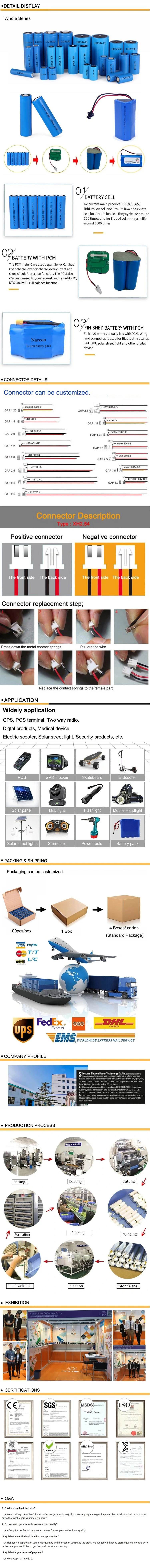 Factory Directly Supply 2054/Un38.3 18650 3.7V 2600mAh Lithium Li-ion Battery for Power Tools