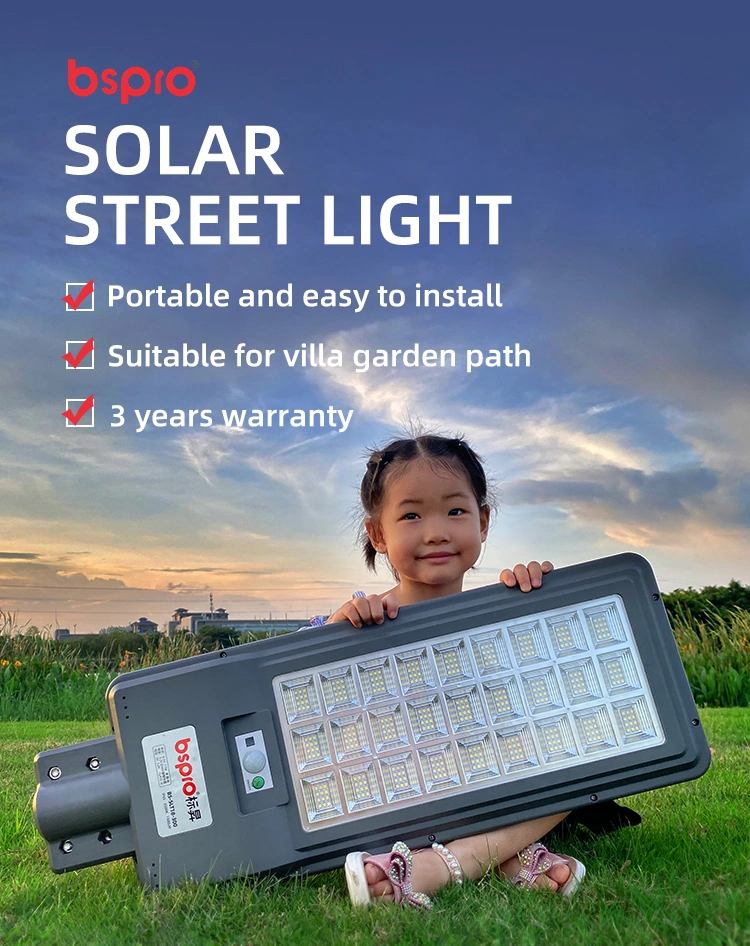 Bspro Projector Light Solar Street Light 100W 200W Waterproof IP65 All in One LED Solar Street Light