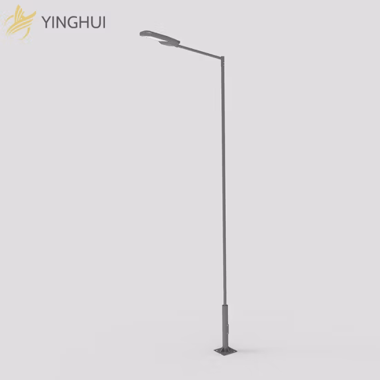 Smart Double Arm Metal Aluminio Eléctrico 6m 8m Iluminación Usada Poste de luz de calle de acero galvanizado