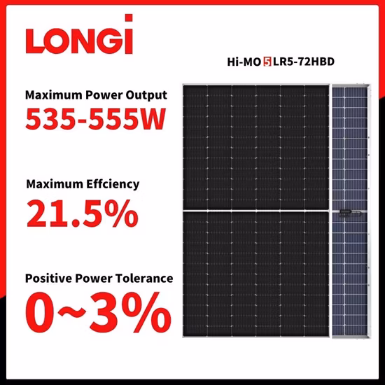 Longi Half Cut 144 Cell 540W 550W Mono Módulo fotovoltaico de celda de panel solar para sistema de energía solar