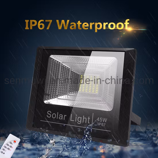 10W 25W 45W 65W 120W 200W 300W LED luces solares, farola LED para exteriores, reflector LED solar